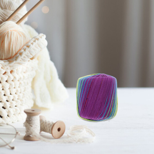 2 Rolls Lace Thread Cotton Pastel Gradient Yarn Rainbow For Crafts 2