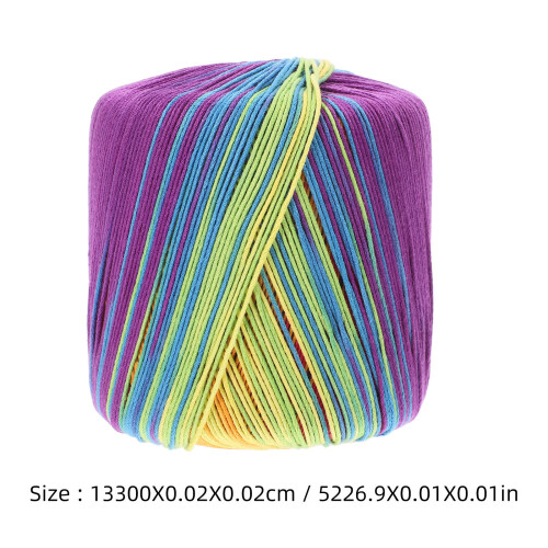 2 Rolls Lace Thread Cotton Pastel Gradient Yarn Rainbow For Crafts 1