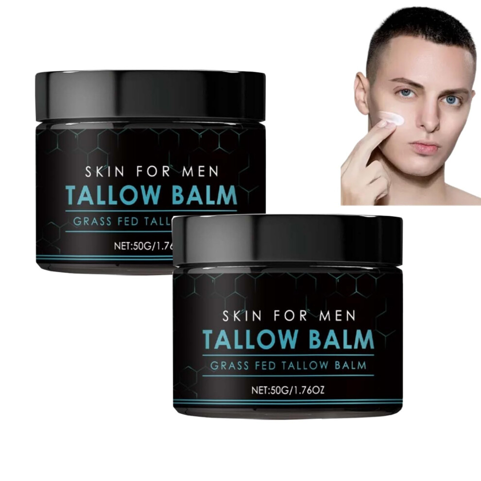 Cream Beef Tallow Face Moisturizer Antiwrinkle With Grassfed Formula For Overnight Skin Renewal 2Pcs