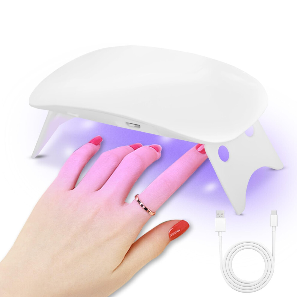Light Uv Led Nail Lamp 6W Mini For Gel Nails, Fast Even Curing, Compact And Travelfriendly