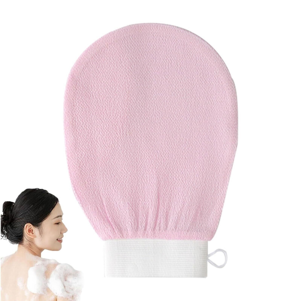 Pink Exfoliating Glove For Body Scrub With Gentle Skin Exfoliation And Deep Pore Cleansing