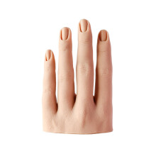 Nail Practice Hand with Clamp, Realistic Silicone Right Hand Mannequin for Nail Art Training