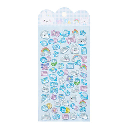 Cartoon Animal Embossed Sticker Educational-happy bunny1