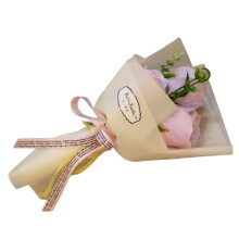Artificial Soap Flower Bouquet Light Purple Roses Gift for Her Valentine's Day LongLasting Scent