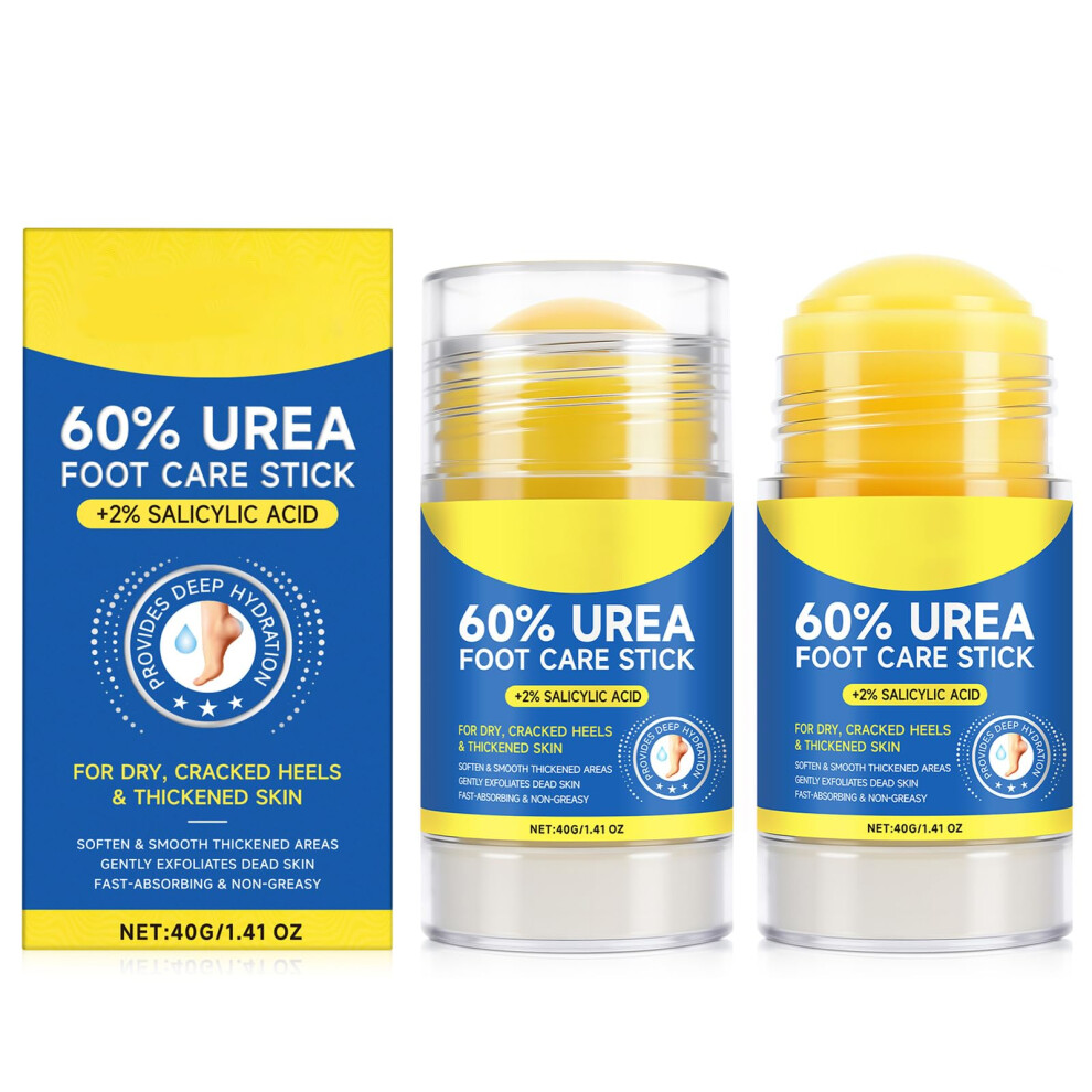 60% Urea Foot Care Stick with Salicylic Acid, Deep Hydration Cracked Heel  Balm 2PCS