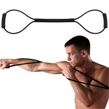 (Black 35 Pounds) Elastic Resistance Band with Comfort Handles Strength Tension Rope Suitable for Increase Flexibility