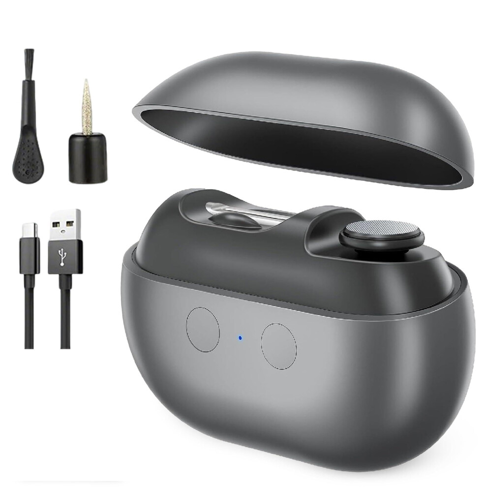 Light/Black Rechargeable Electric Nail Clipper With Led Usbc Fast Charging, Ergonomic Design,