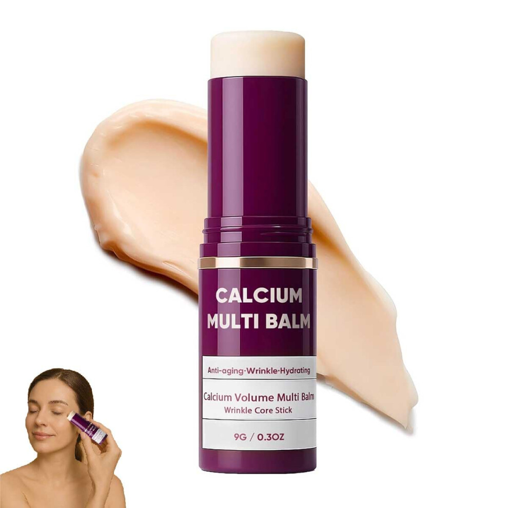 Calcium Collagen Multi Balm Stick for Face Eyes Lips Neck, Deep Hydration and Firming, 9g
