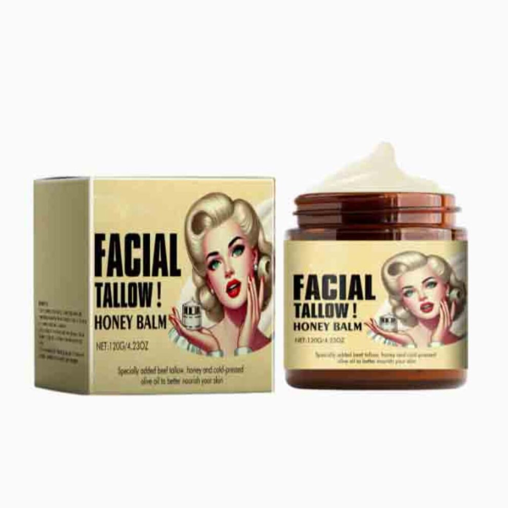 Cream 2Pcs Natural Tallow Honey Moisturizing Balm Deep Hydration Handmade Facial For Dry Skin