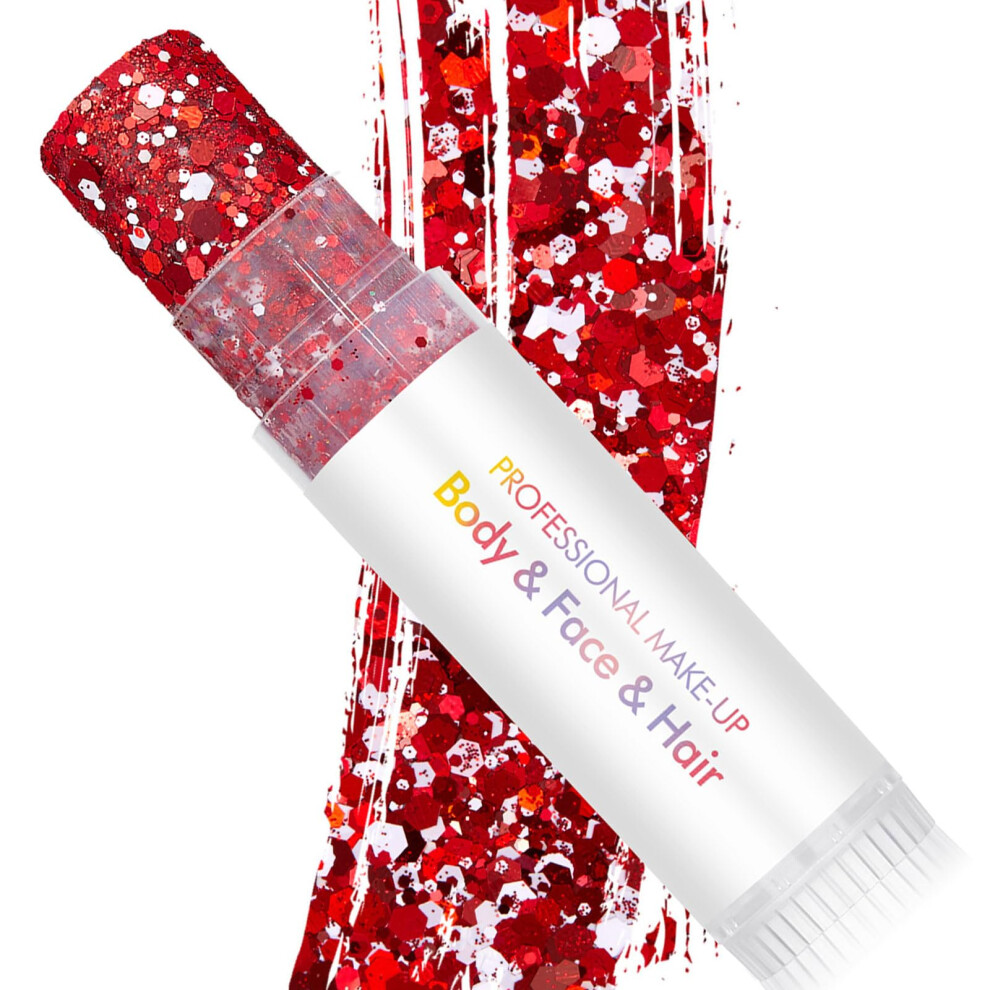 Body Glitter Stick with Chunky Holographic Shine, Waterproof Festival Makeup for Face and Hair