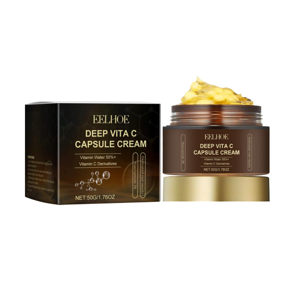 Cream Vitamin C Face With Hyaluronic Acid And Niacinamide, Brightening Antiaging Moisturizer 1.76Oz