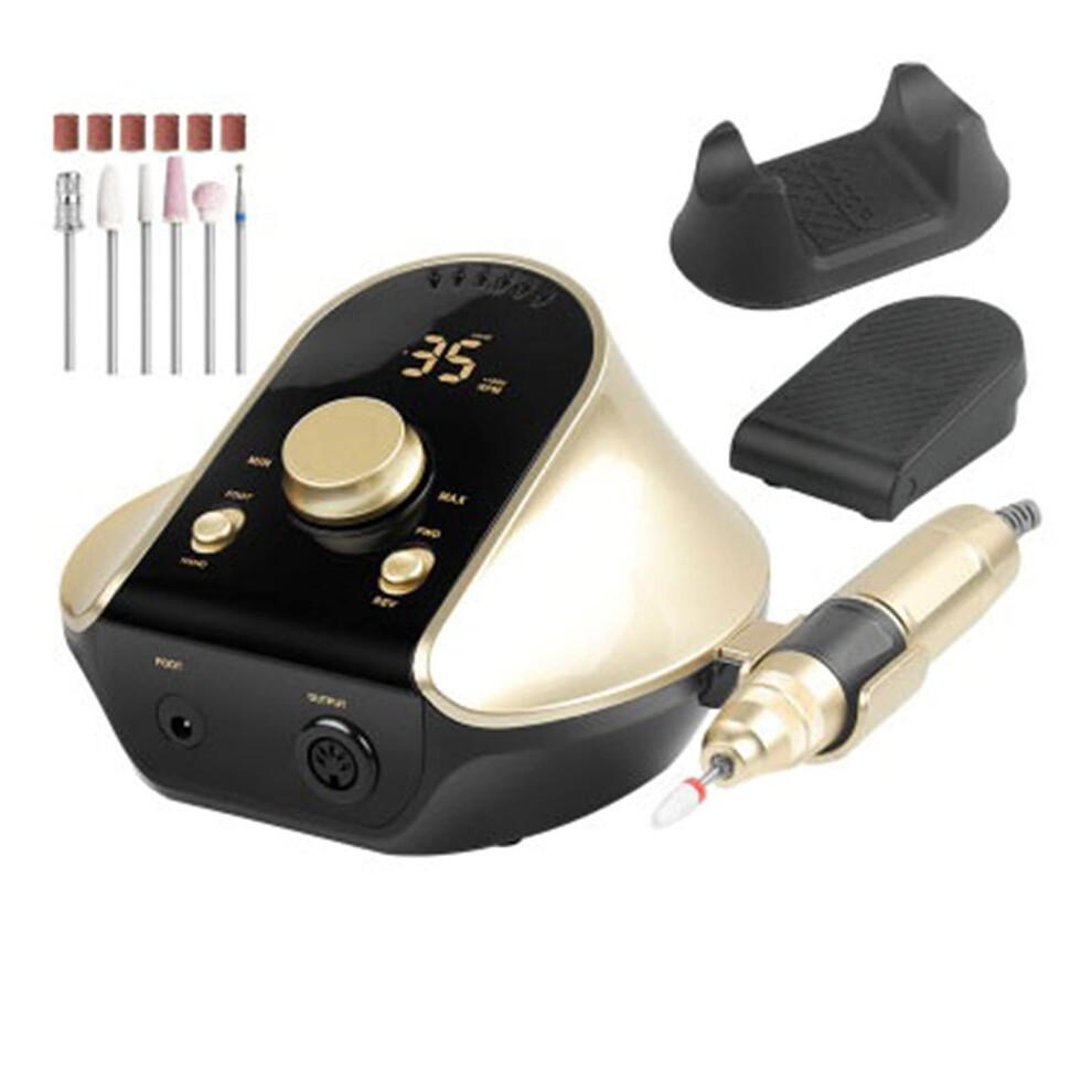 Professional Nail Drill 35000 RPM Electric Nail File for Acrylic Nails with Aluminum Handpiece