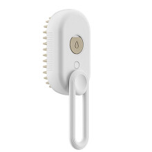 (White) 3 in 1 Pet Spray Shedding Comb Multifunctional Low Noise Pet Hair Removal Tool for Puppy Cat