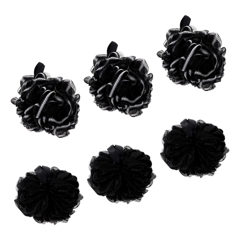 6pcs Bamboo Charcoal Bath Loofah Shower Sponges for Gentle Exfoliation and Deep Cleansing
