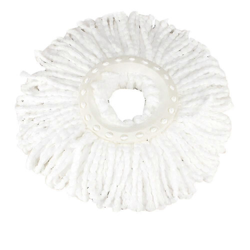 (White) T-Replacement 360 Rotating Easy Microfiber Spinning Floor Mop 2