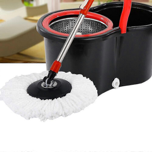 (White) T-Replacement 360 Rotating Easy Microfiber Spinning Floor Mop