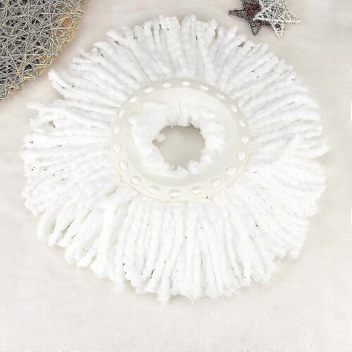 (White) T-Replacement 360 Rotating Easy Microfiber Spinning Floor Mop 1