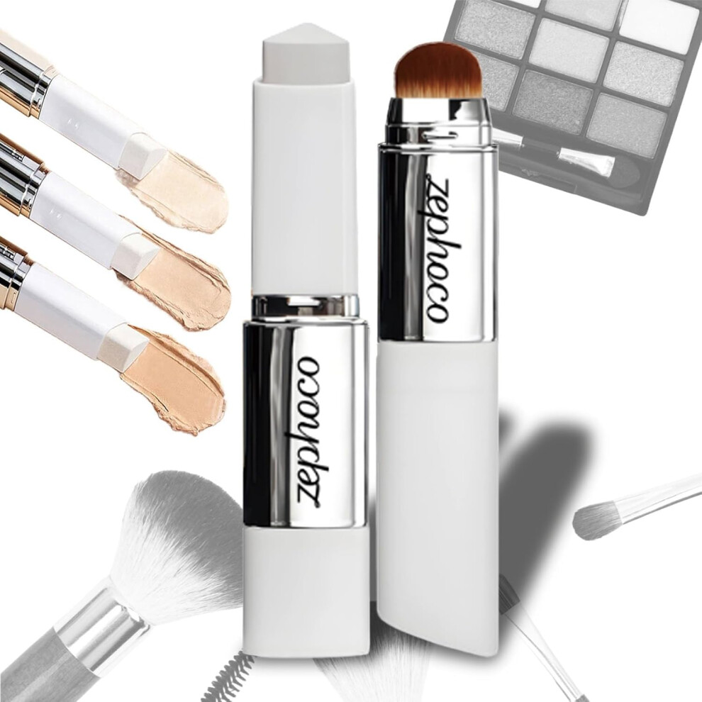 White Foundation Stick With Adaptive Color Technology And Builtin Brush For Smooth Hydrating Coverage