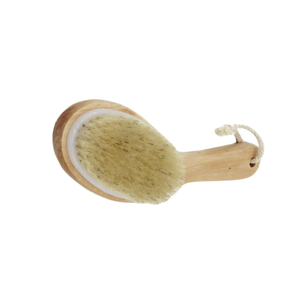 Natural Boar Bristle Body Brush with Wooden Handle for Deep Exfoliation and Circulation Boost