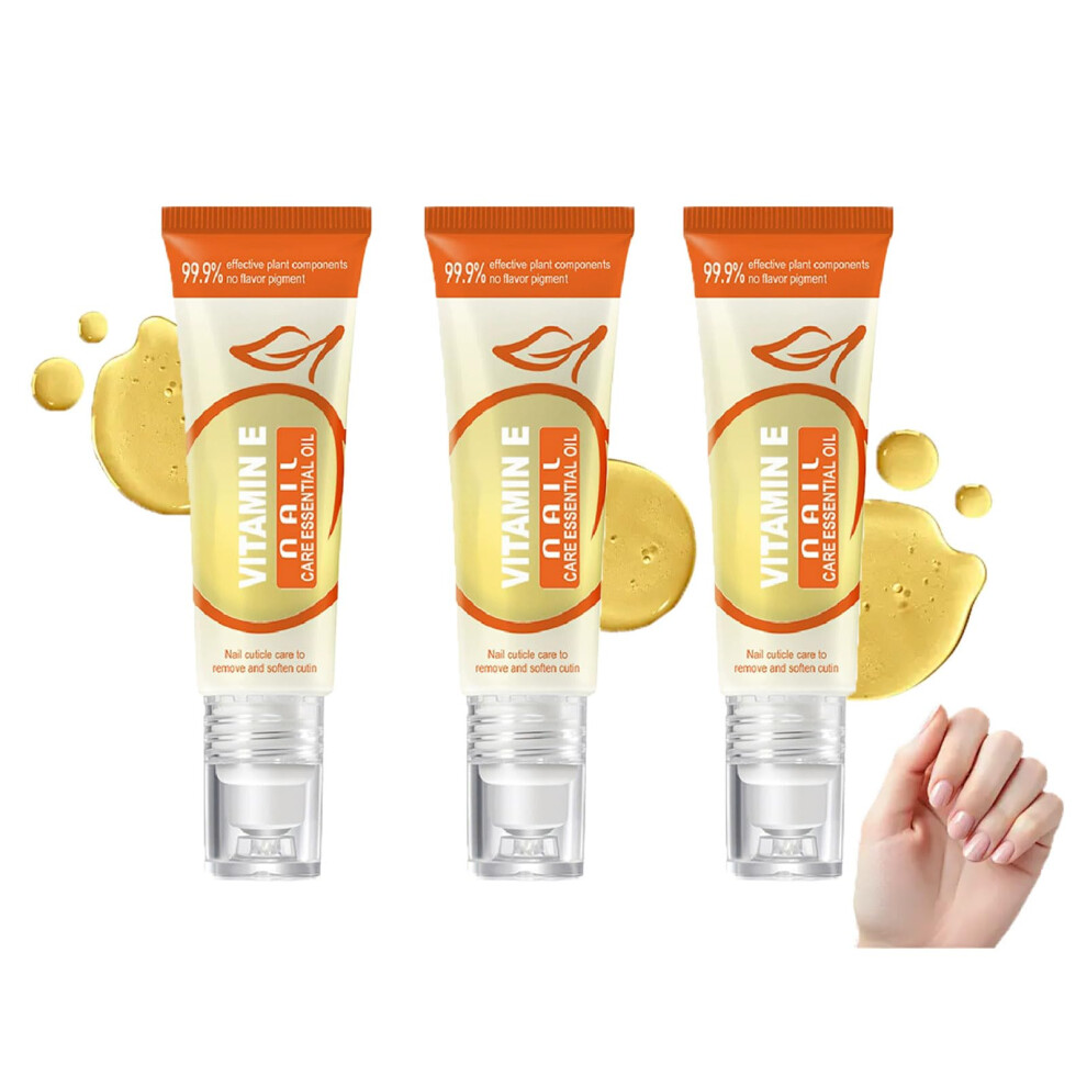 3 Pcs Vitamin E Cuticle Oil for Nail Growth, Deep Hydration, Fast Absorbing, Non Greasy Formula