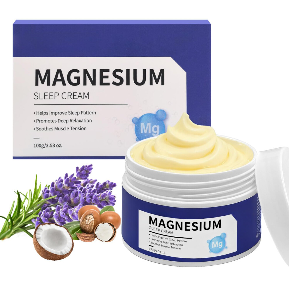 Magnesium Lotion for Sleep with Chamomile  Deep Hydration, Fast Absorbing Body Cream for Legs and Feet 3.53 oz
