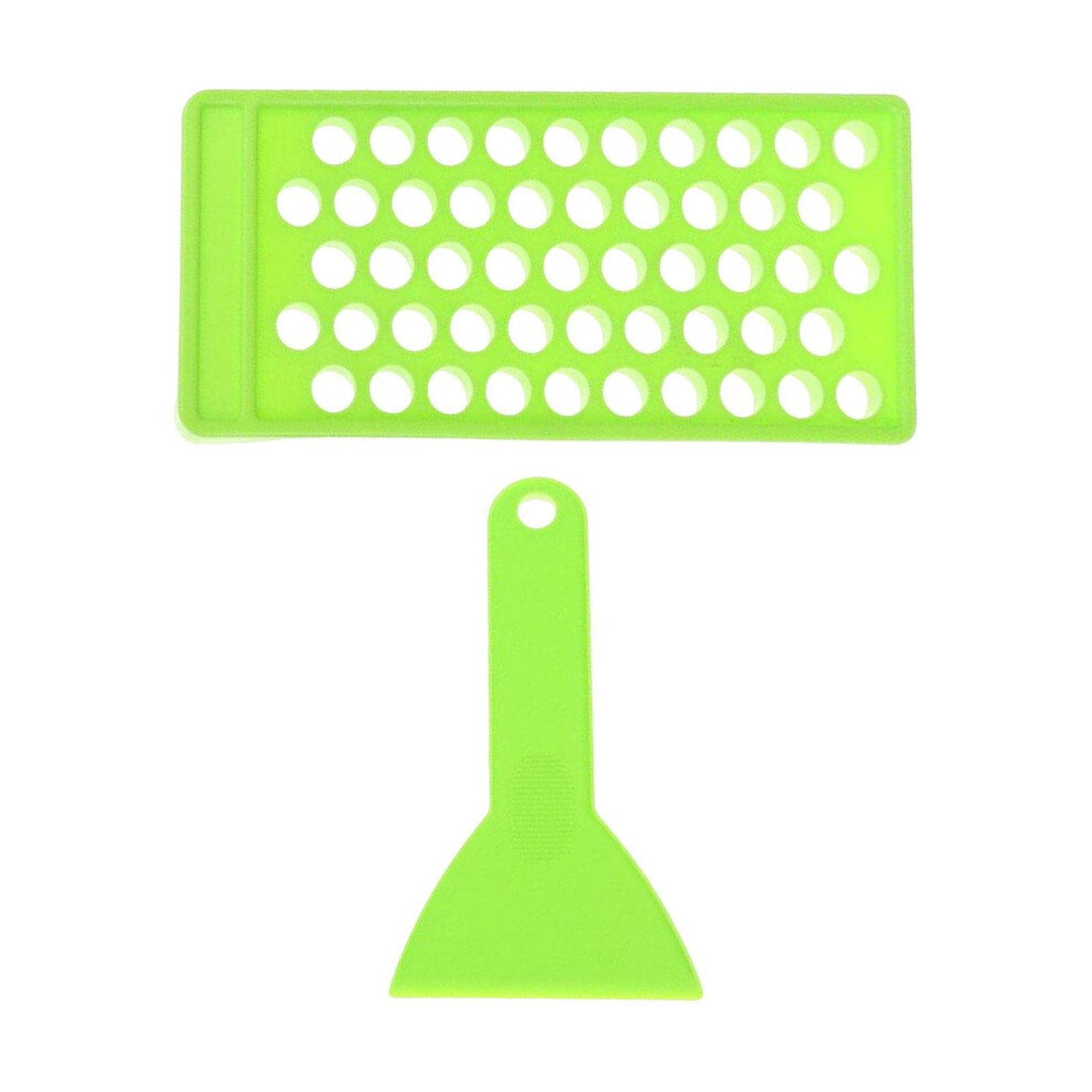 Green 50 Hole Lip Balm Filling Tray With Spatula For Diy Tube Holder And Small Batch Production