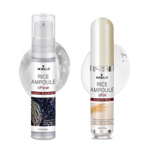 Lip Scrub and Oil Set with Black and White Rice Ampoule, DualStep Gentle Exfoliation and Deep Hydration