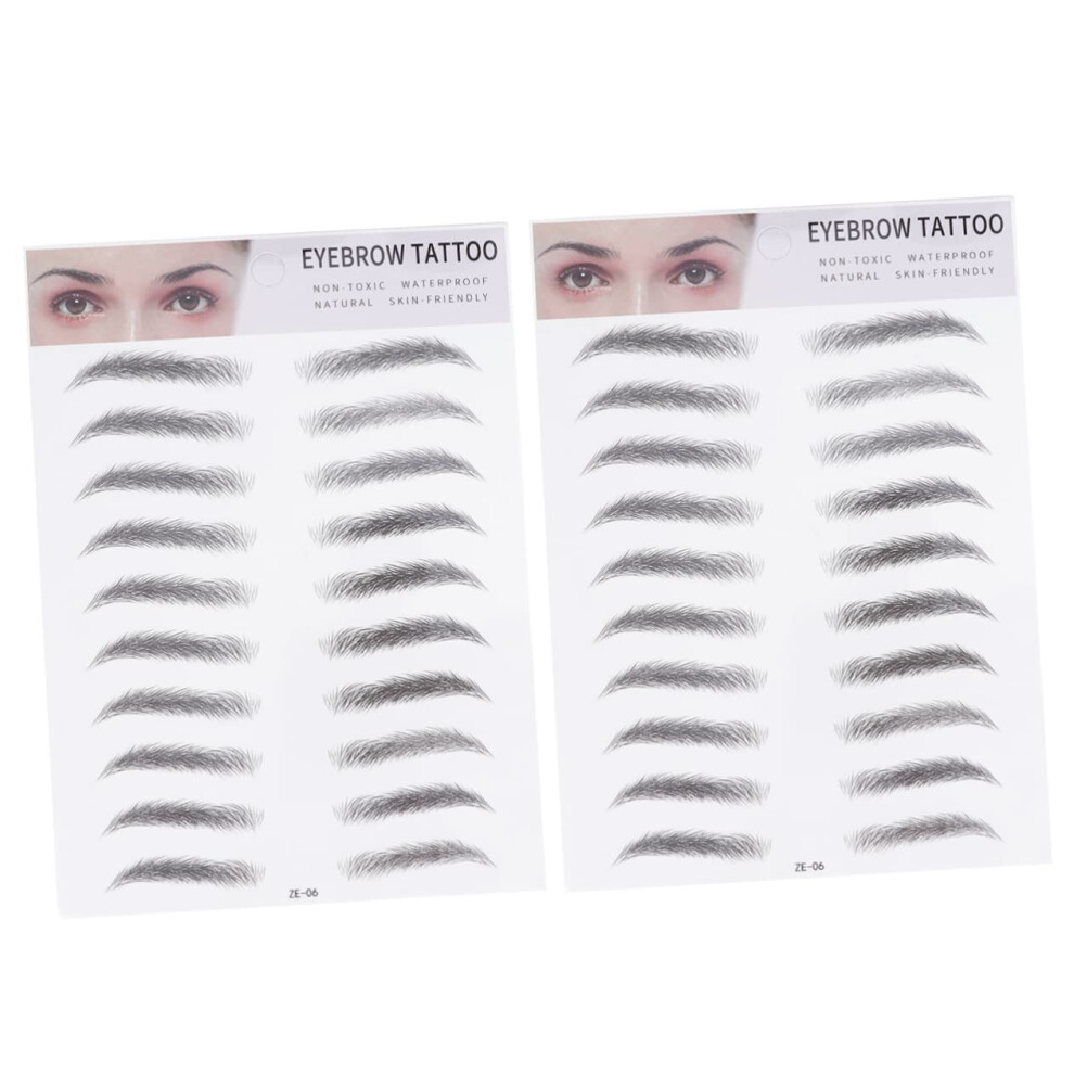 2pcs Waterproof Temporary Eyebrow Tattoos for Natural HairLike Effect and Sparse Brows