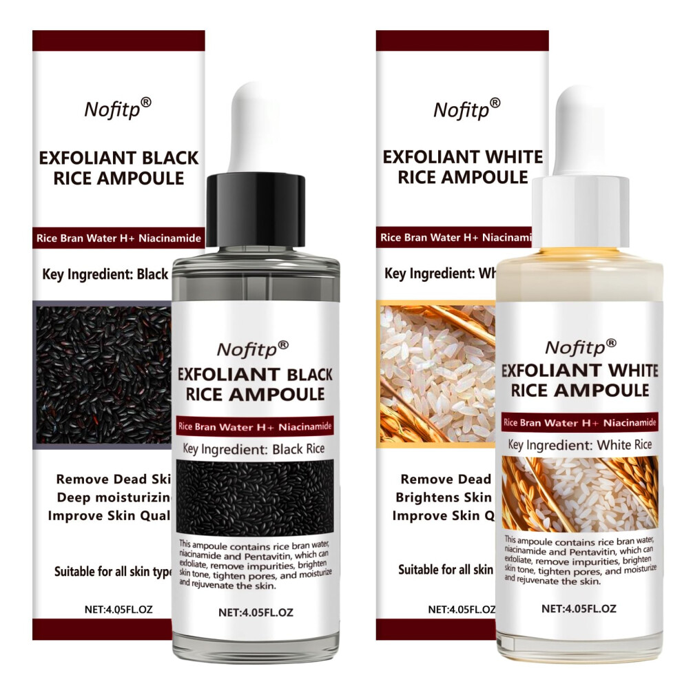 White Rice Exfoliating Cleanser Duo With Aha Bha Pha, Deep Pore Cleansing And Glow Boost, 414Ml