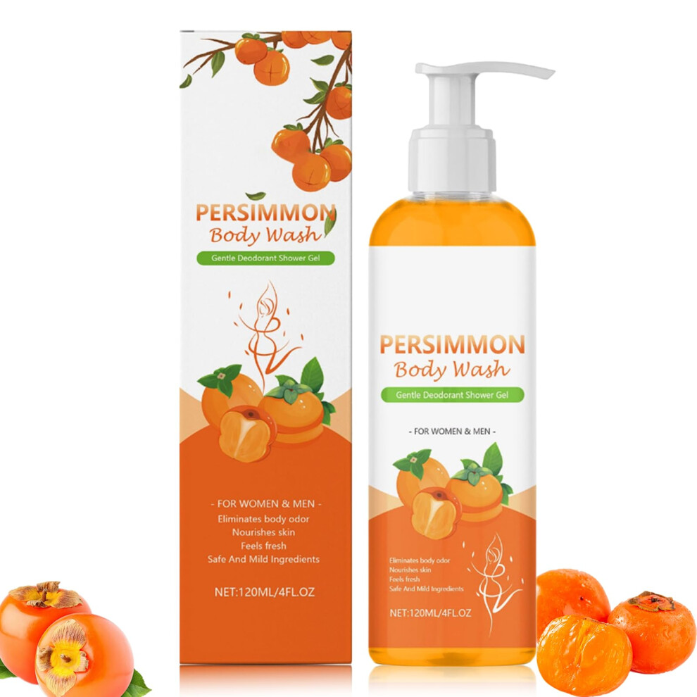 Persimmon Body Wash for Odor Control with Natural Deodorizing Formula and Gentle Daily Cleansing