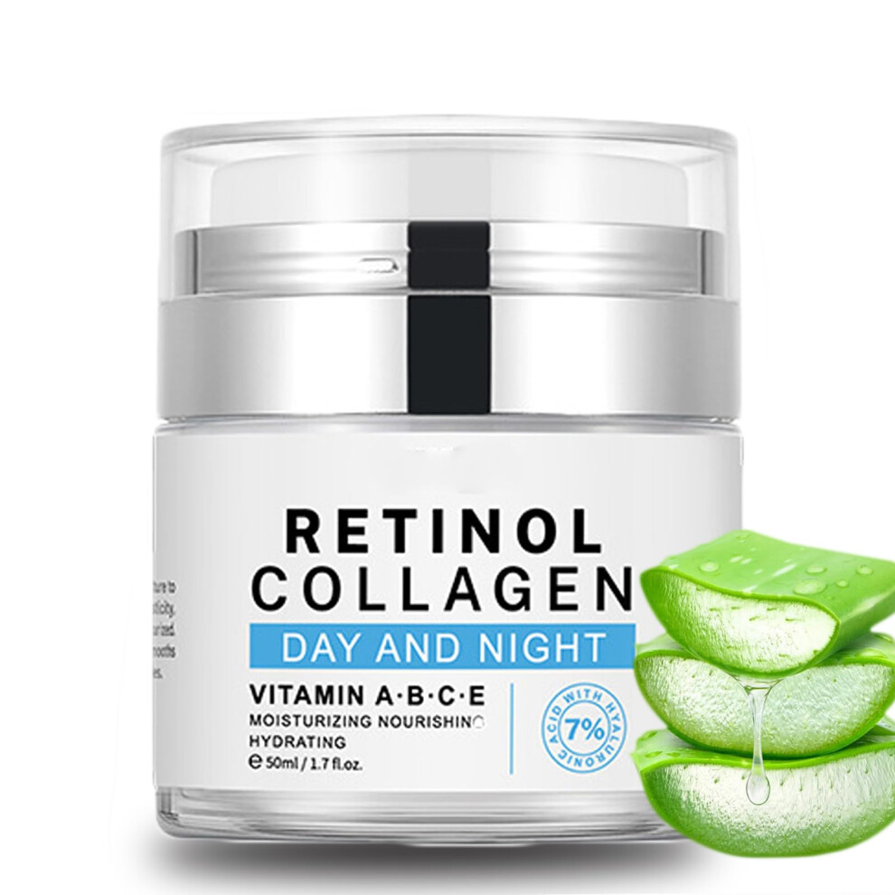 Cream Retinol Face With Collagen Antiaging Renewal And Hydration For Face And Neck, 1.7Oz