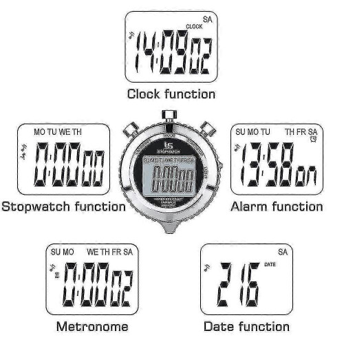 Stopwatch Metal Stopwatch Timer  Memory Digital Stop Watch 1