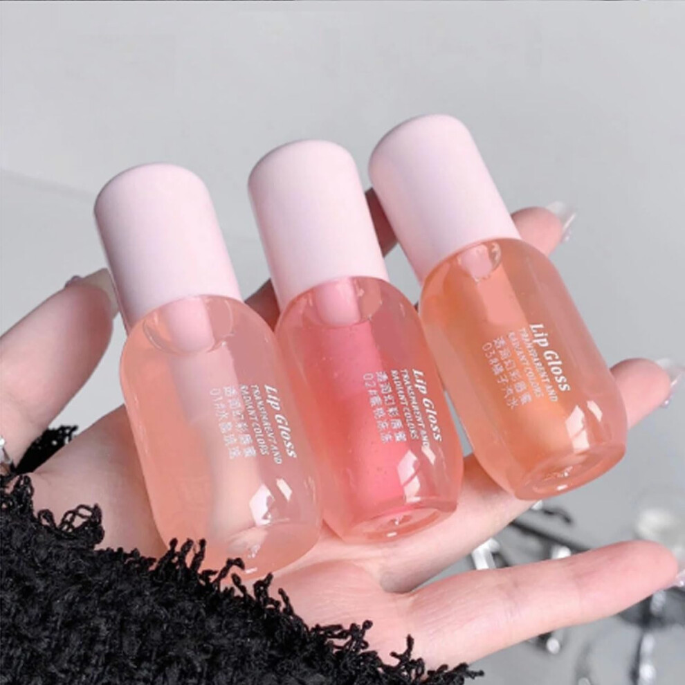 Moisturizing Lip Balm and Plumping Lip Oil Set with Deep Hydration Glossy Finish for Women 3pcs