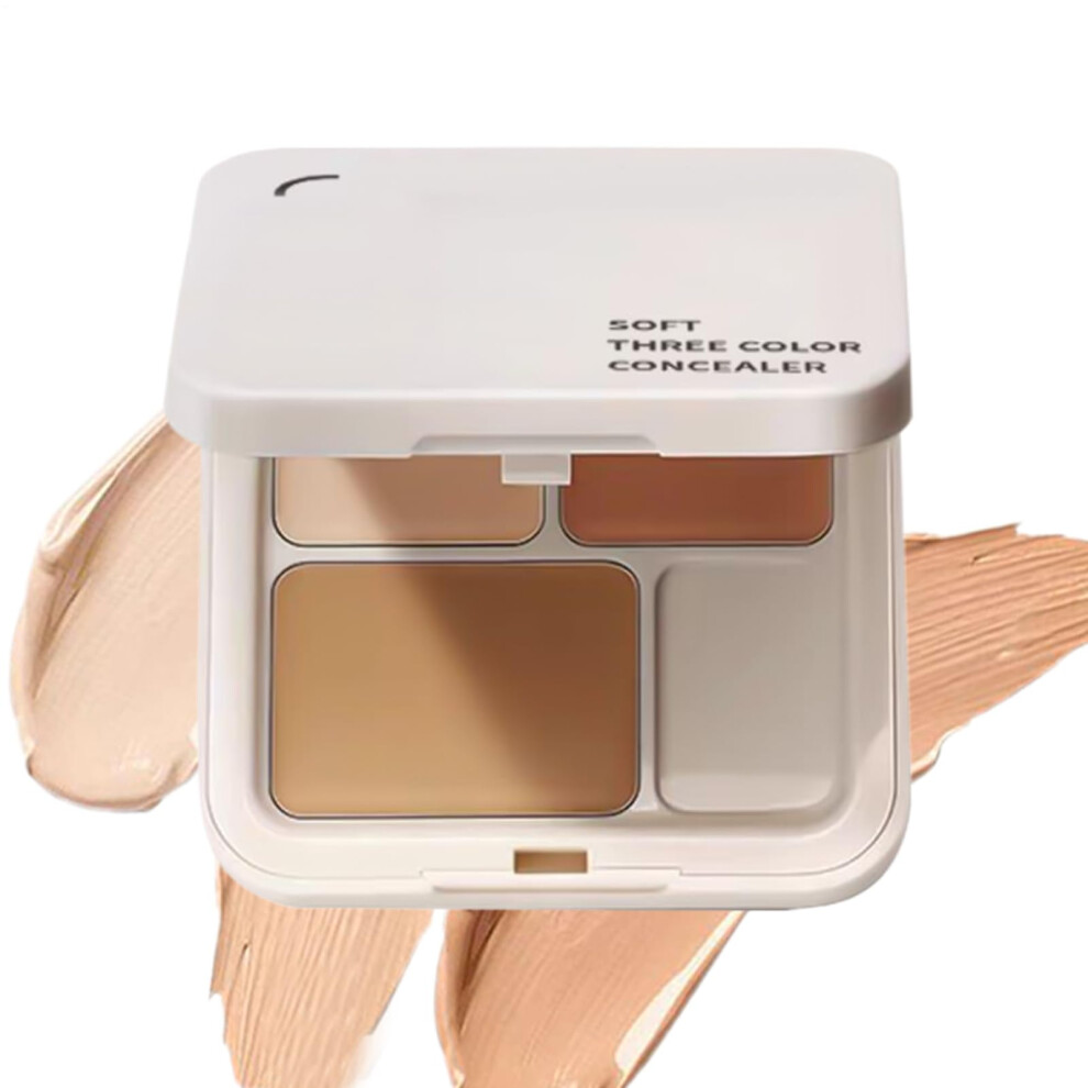 Dark Three Shade Concealer Palette Long Lasting Waterproof Color Corrector For Circles And Blemishes