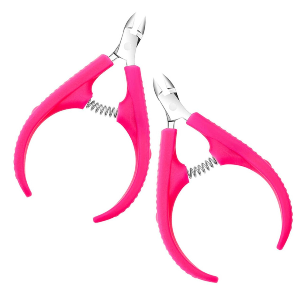 2pcs Professional Stainless Steel Cuticle Nipper with Precision Cutting Edge and AntiSlip Handle for Manicure and Pedicure