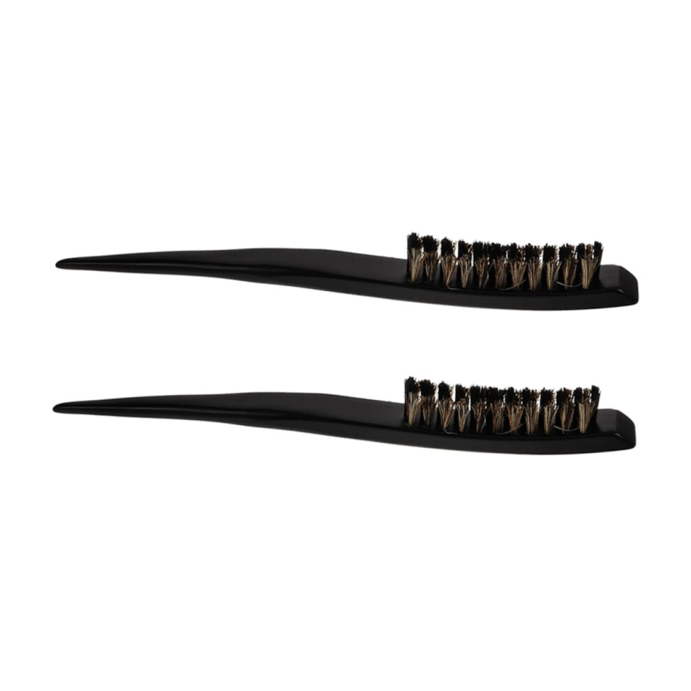 Boar Bristle Hair Brush and Rat Tail Comb Set for Thick Hair Sleek Bun Styling with Wood Handle