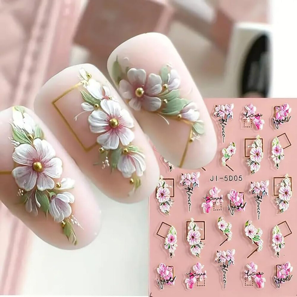 Nail Stickers and Nail Art Decals with Flowers and Halloween Designs for Natural and Acrylic Nails