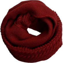 (Crochet Burgundy) Womens Thick Ribbed Knit Winter Infinity Circle Loop Scarf Premium