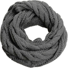 (Twist Charcoal) Womens Thick Ribbed Knit Winter Infinity Circle Loop Scarf Premium