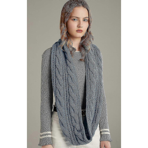 (Twist Niagara Blue)Womens Thick Ribbed Knit Winter Infinity Circle Loop Scarf Premium 2