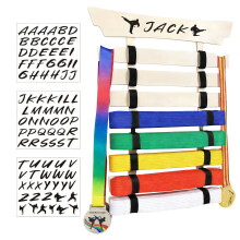 Wooden Rack for Displaying 8 Karate Belts Home Storage Solution