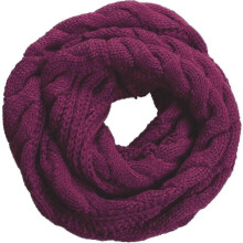 (Twist Purple Red Grape) Womens Thick Ribbed Knit Winter Infinity Circle Loop Scarf Premium