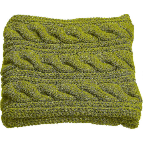 (Twist Greenery Olive Green) Womens Thick Ribbed Knit Winter Infinity Circle Loop Scarf Premium 2