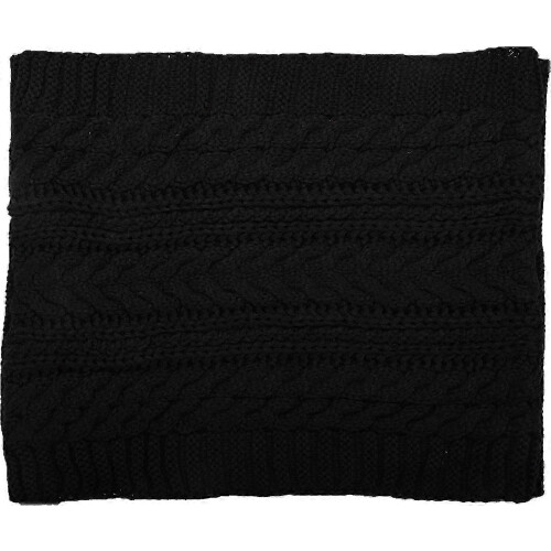 (Crochet Black) Womens Thick Ribbed Knit Winter Infinity Circle Loop Scarf Premium 2