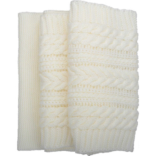 (Crochet White) Womens Thick Ribbed Knit Winter Infinity Circle Loop Scarf Premium 1