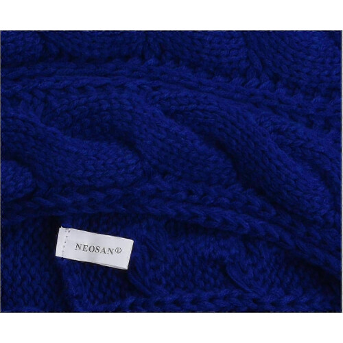 (Twist Royal Blue)Womens Thick Ribbed Knit Winter Infinity Circle Loop Scarf Premium 2