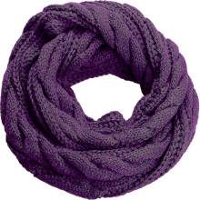 (Twist Purple) Womens Thick Ribbed Knit Winter Infinity Circle Loop Scarf Premium