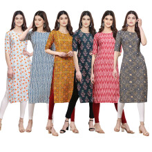 (2XL, Multi1285) Pinkmint Women' Crepe Digital Print Straight Kurta