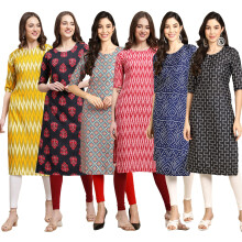 (M, Multi13) Pinkmint Women' Crepe Digital Print Straight Kurta