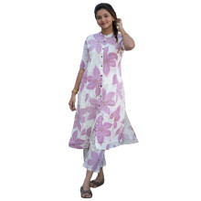 (XL, Lavender) ANNI DESIGNER Women' Rayon Viscose Straight Printed Kurta with Pant